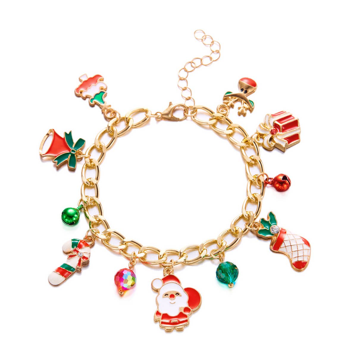 CHRISTMAS BELL WREATH PULL OUT BRACELET_CWAJE2392