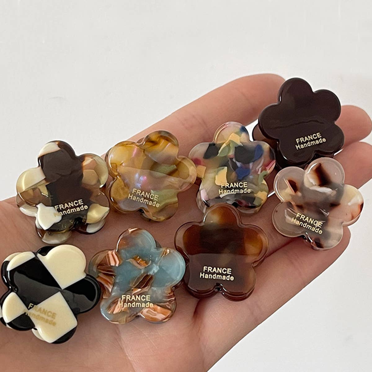 Vintage Ink Flower Small Hair Claw Hair Clips_Cwaha0863
