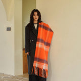 MINT CHECKERED OVERSIZED SCARF FOR WINTER_CWASC2323