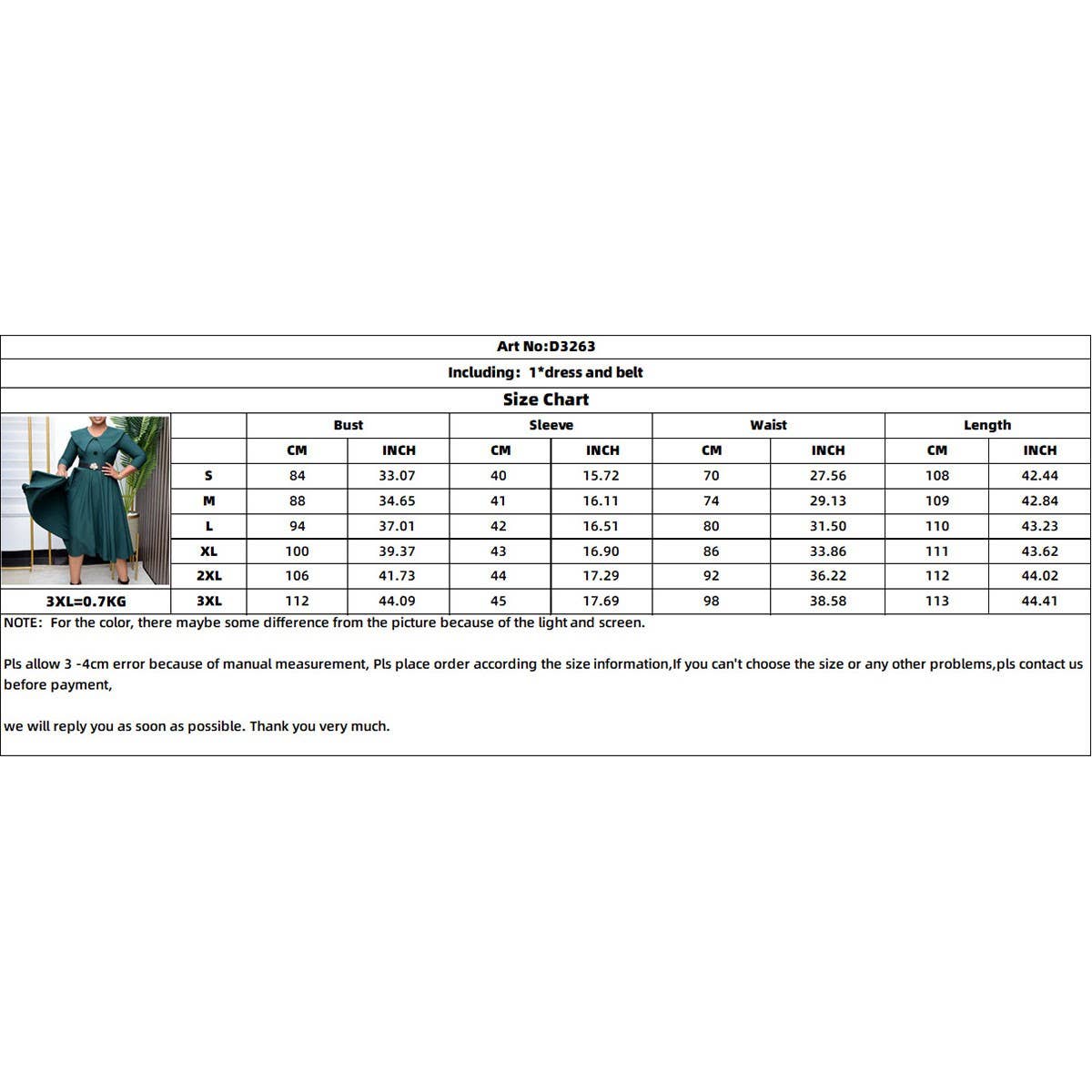 SOLID COLOR FASHIONABLE A LINE PLUS SIZE DRESS_CWDMD3670