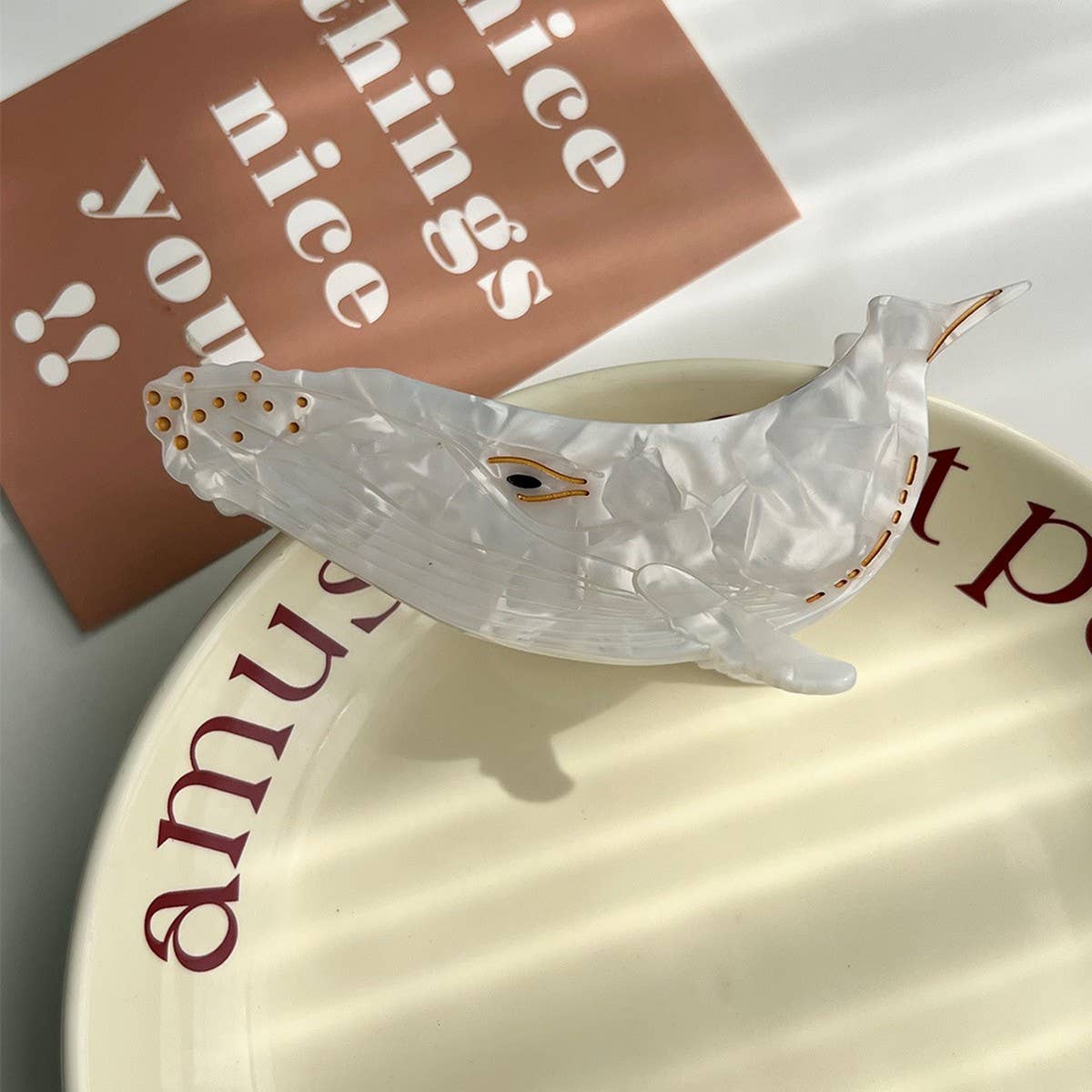 OCEAN BLUE WHALE ACETATE CLAW CLIP CHIC HAIR CLIP_CWAHA5840