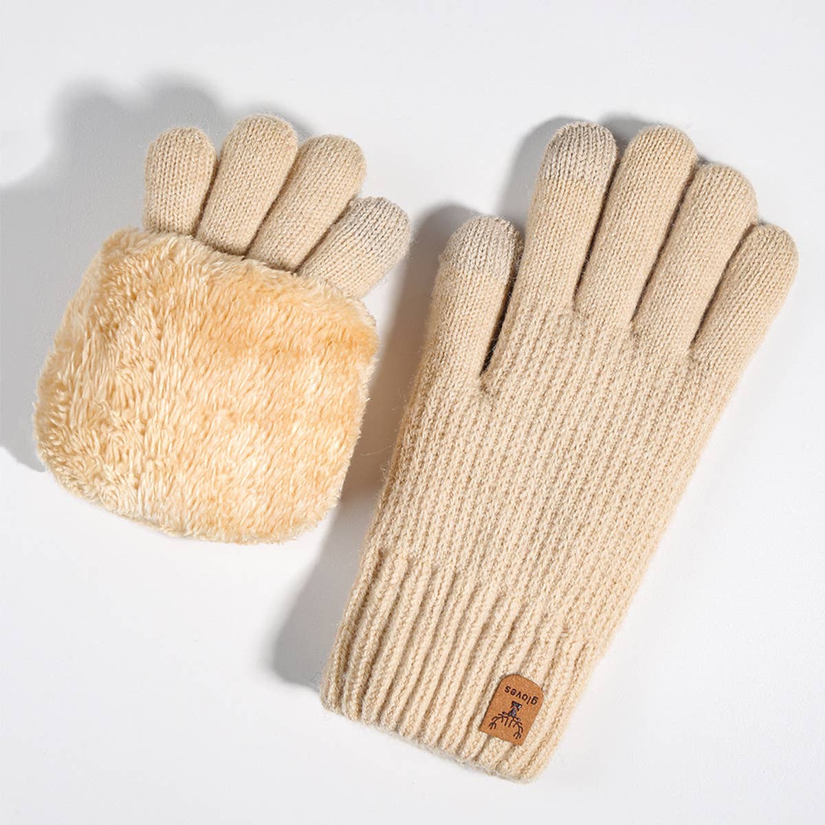 Women Christmas Style Cold-Proof Knitted Gloves_Cwag0121