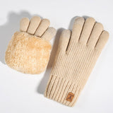 Women Christmas Style Cold-Proof Knitted Gloves_Cwag0121