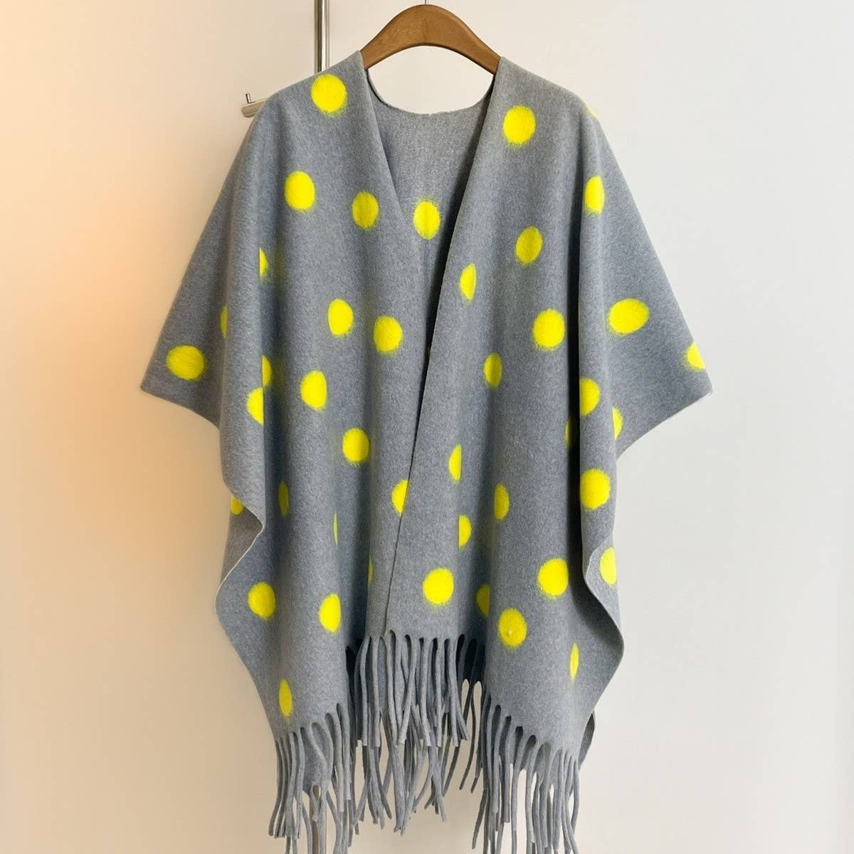 Polka Dot Tassel Shawl Women Vintage Wintercape_Cwocasl00092