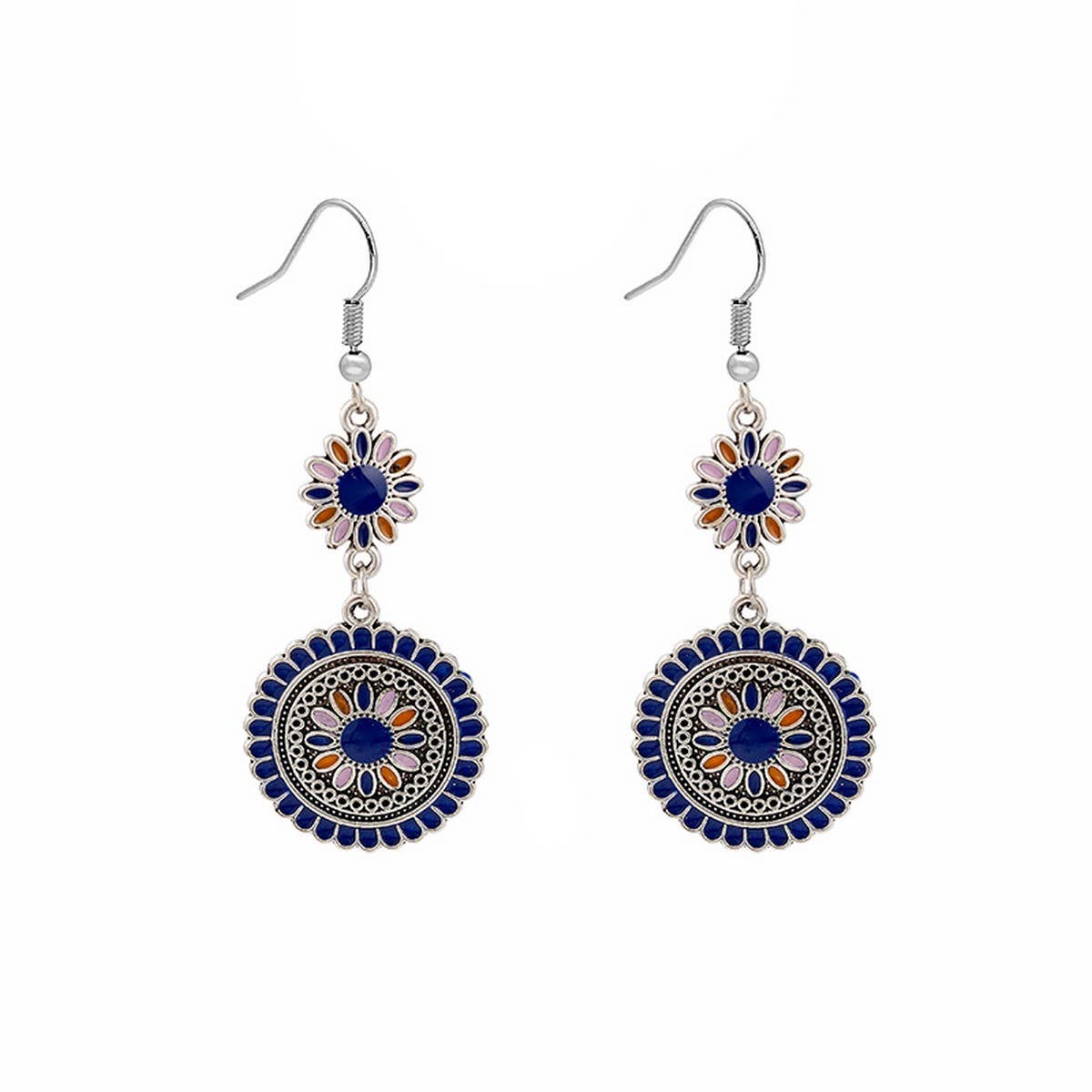 EXAGGERATED RETRO BOHEMIAN SUNFLOWER EARRINGS_CWAJE1876