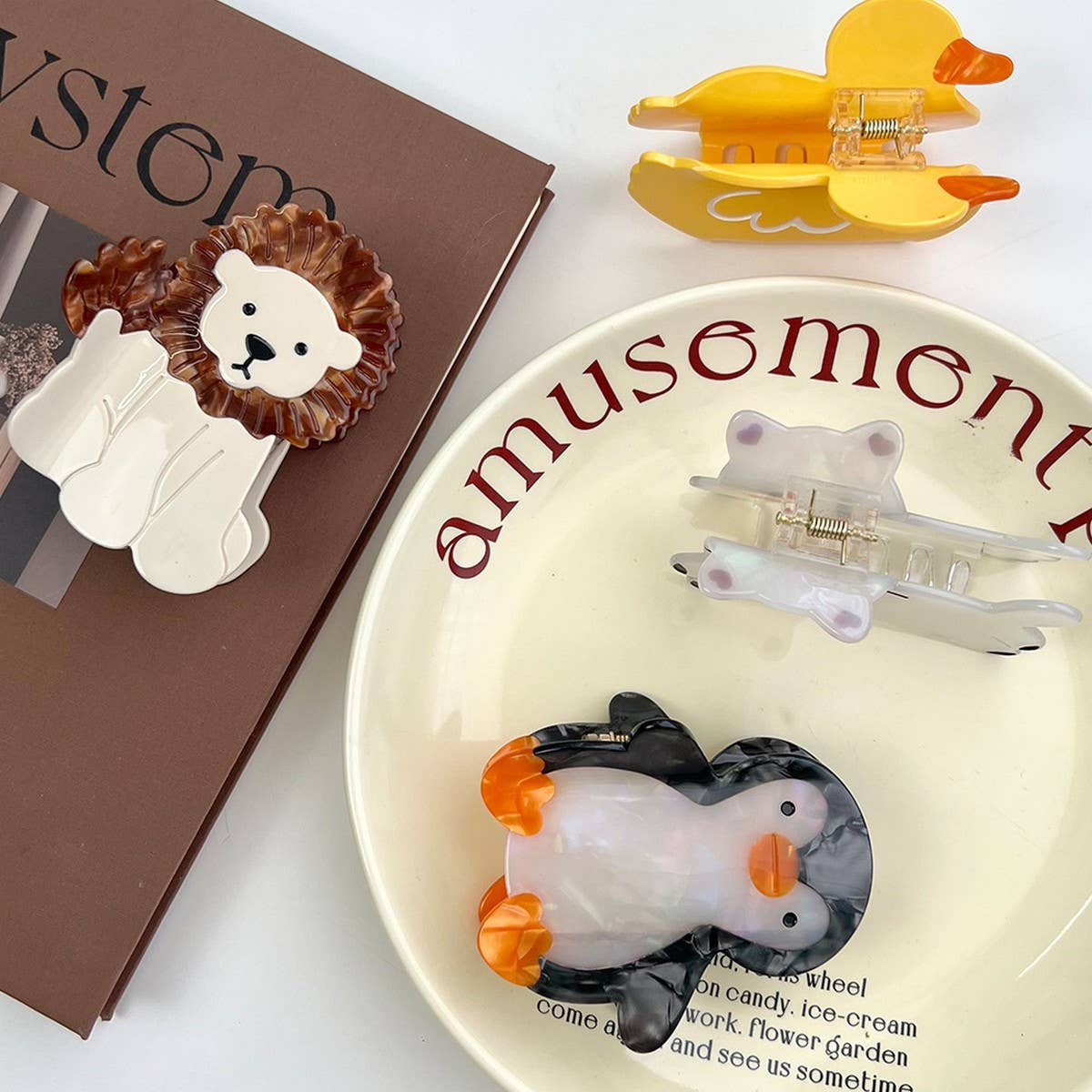 CUTE ANIMAL ACETATE CLAW CLIP CARTOON HAIR GRIP_CWAHA5888