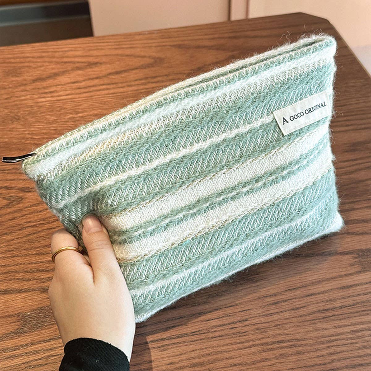 Striped Handbag Makeup Bag Travel Wash Organizer_Cuab00680