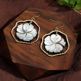 RETRO IRREGULAR GOLD INLAID HOLLOW SHELL EARRINGS_CWMM4320