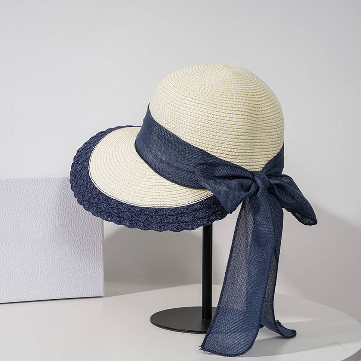 FRENCH STYLE BOW LAFITE GRASS EDGE HATS STRAW_CWAH1169