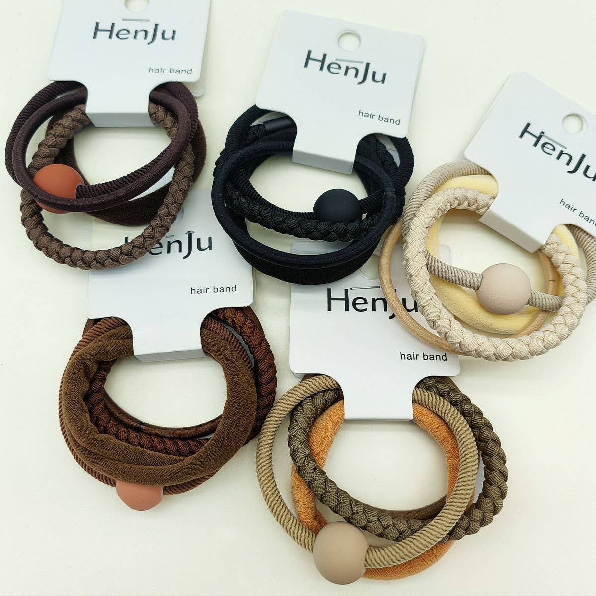 4PCS SET BALL SIMPLE HAIR TIES_CWAHA0333