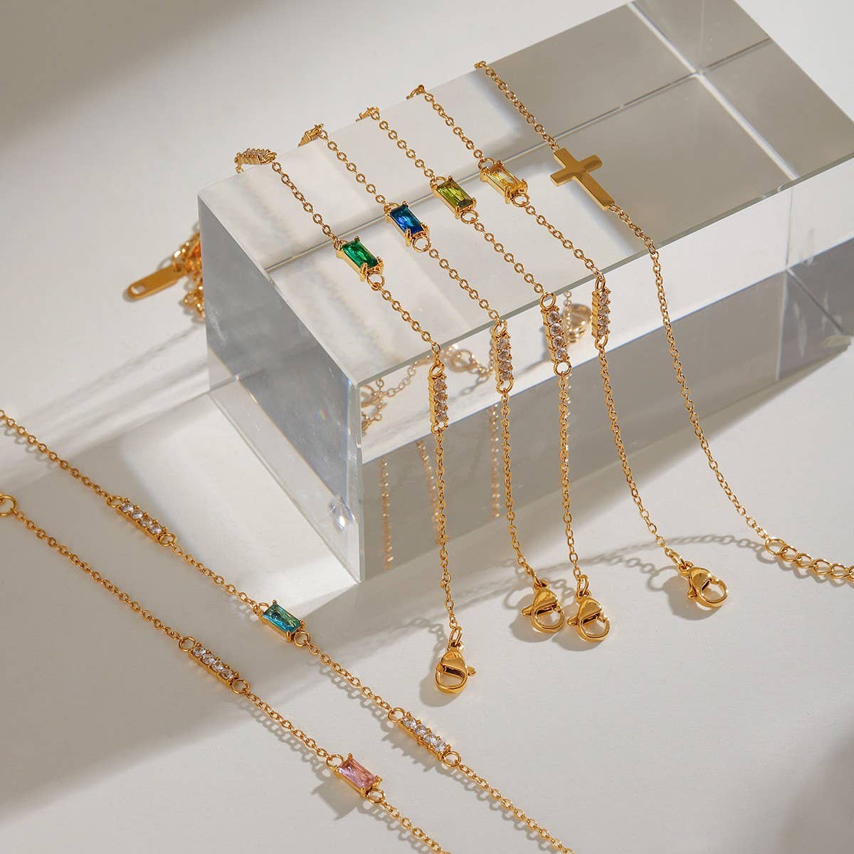 Titanium Double Layer Zodiac Cross Bracelet