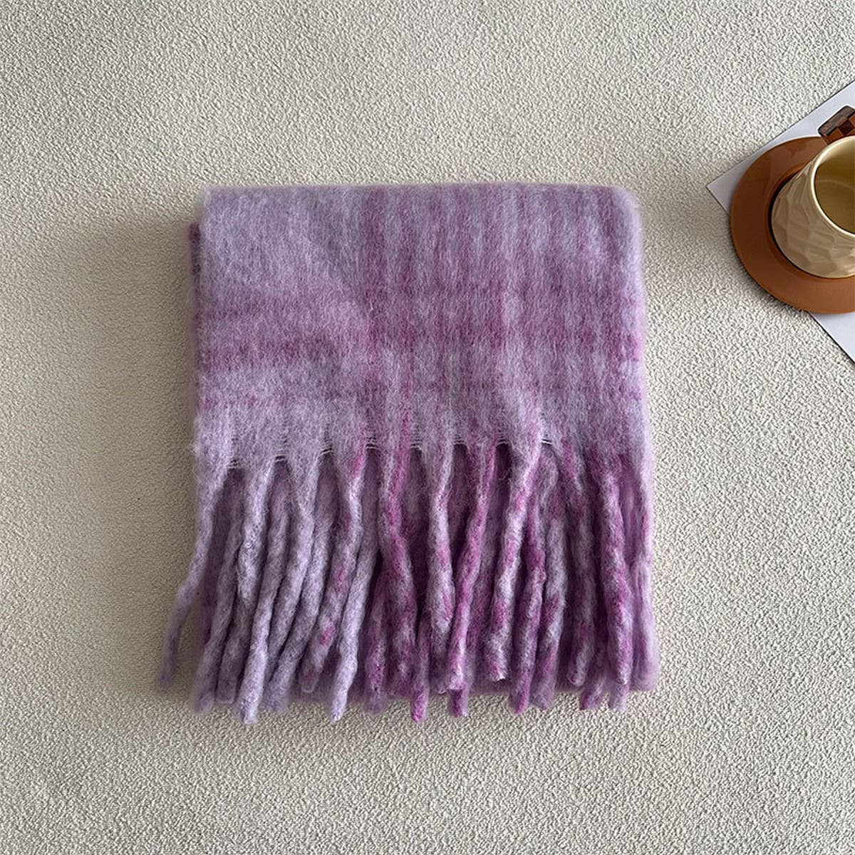 RED PLAID SCARF SOFT FAUX CASHMERE WINTER WRAP_CWASC2343