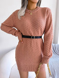 Solid Color Long Sleeved Knit Skirt With Base
