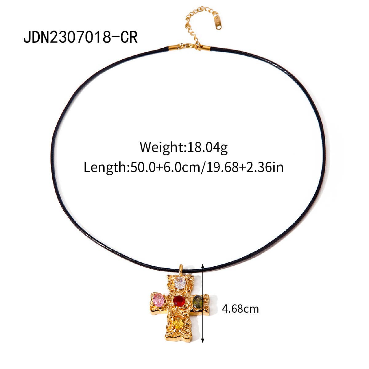 COLORFUL FASHION CROSS NECKLACE_CWAJE1443