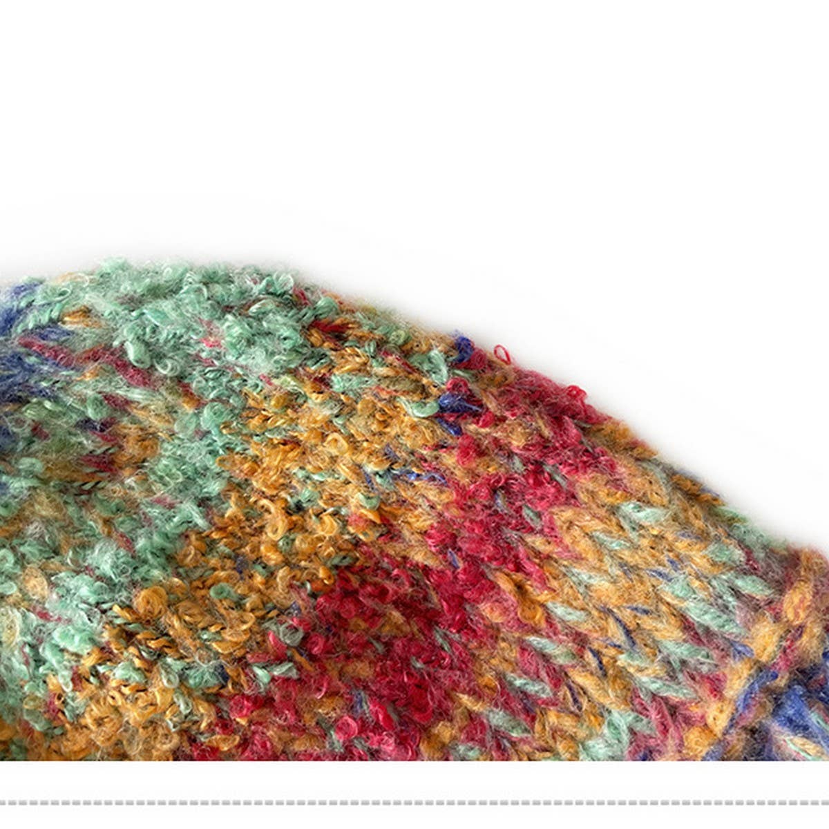 CHILDRENS KNITTED HAT COLORFUL STRIPED BUCKET HAT_CWAH2050