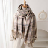 ARTISTIC PLAID TASSEL SCARF FOR FALL AND WINTER_CWASC2762