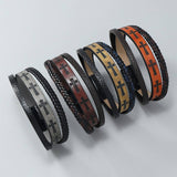 MULTI LAYER HAND WOVEN PU LEATHER CROSS BRACELET_CWMM4528