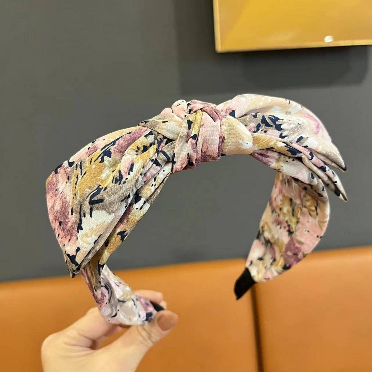 PASTORAL STYLE SMALL FLORAL KNOTTED WIDE HEADBAND_CWAHA1701