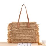 SUMMER BEACH TASSEL STRAW BAG_CWAB2034