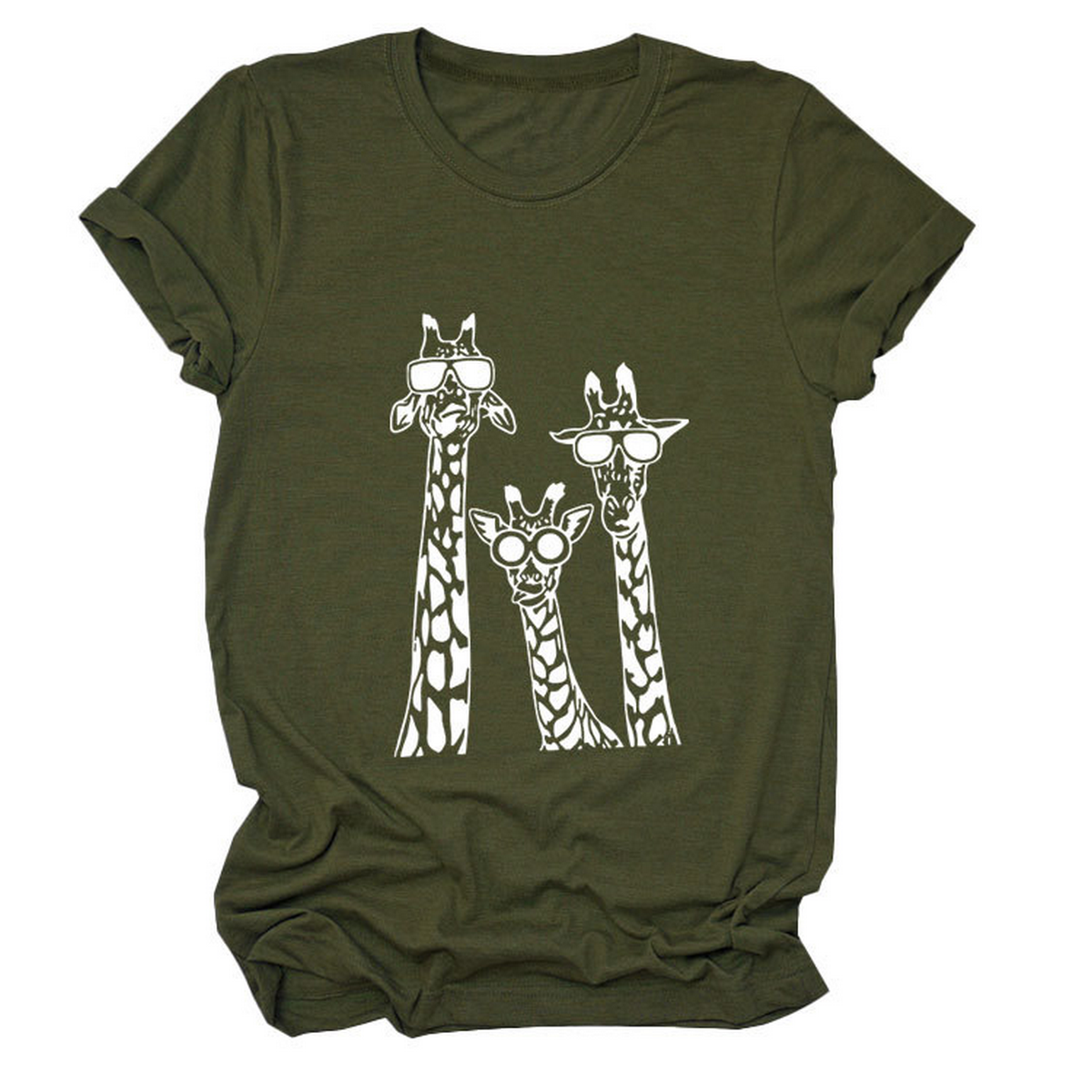 Womens Giraffe Print Casual Summer T-Shirt