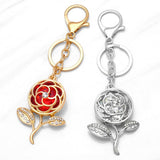 ROSE KEYCHAIN SPARKLING FLOWER KEYRING_CWAJE0957