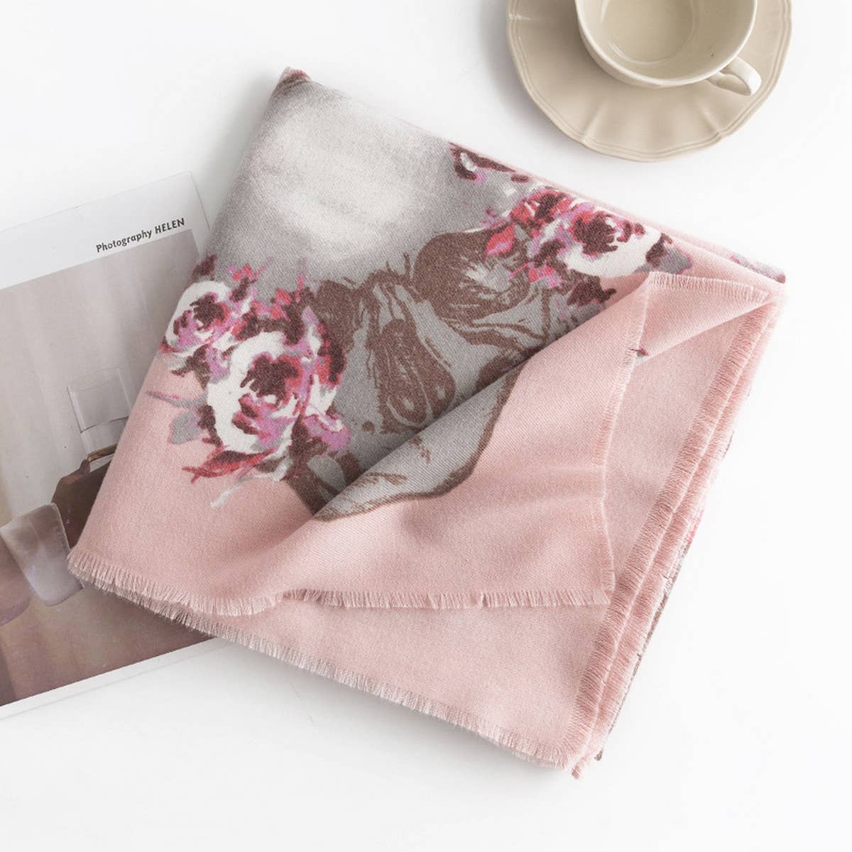 Fashionable Warm Skull Print Scarf