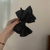 LARGE SATIN BOW HAIR CLAW CHIC SHORT HAIR CLIP_CWAHA4018