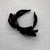 Wide-Brimmed Floral Bow Headband