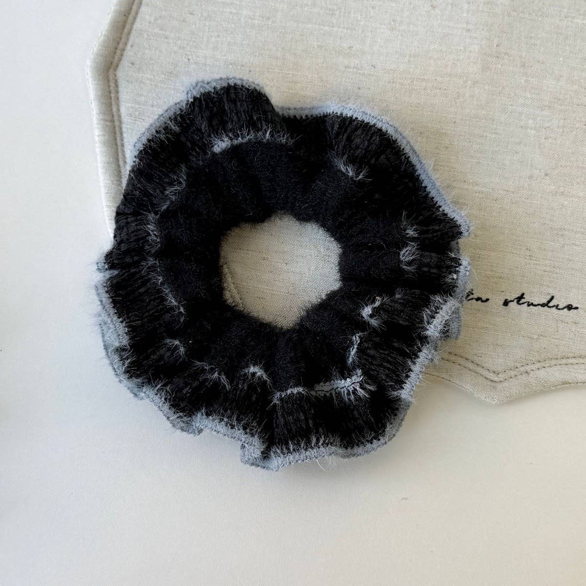 Knitted Fluffy Scrunchie Cozy Winter Hair Tie_Cwaha07874