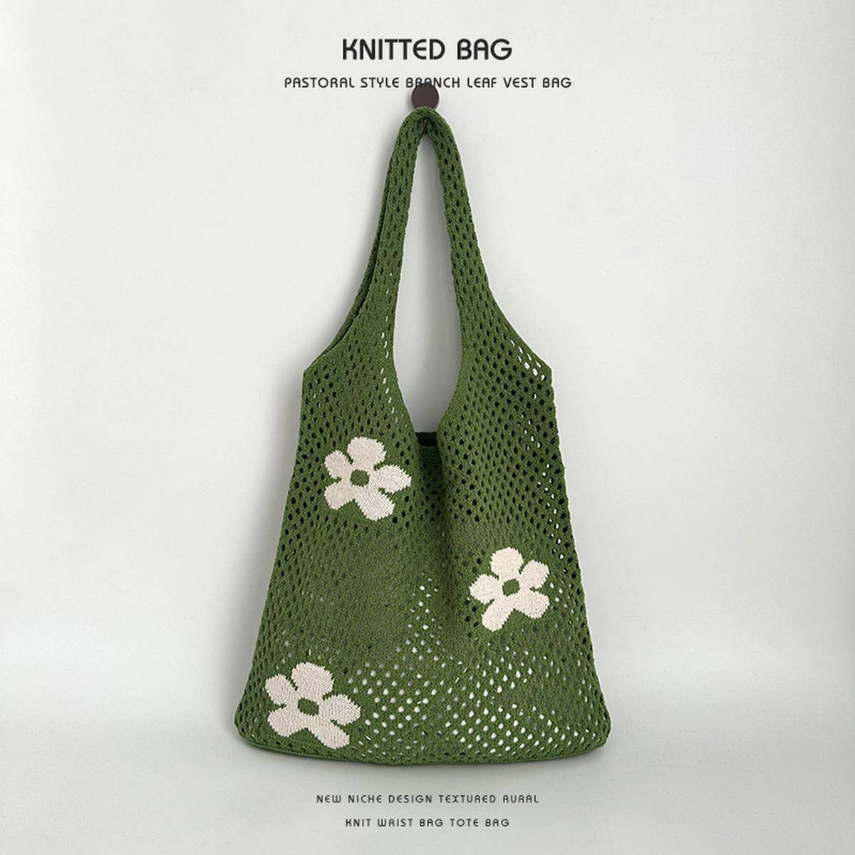 Exquisite Knitted Heart Tote Handbag_Cwab2389