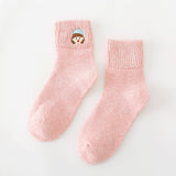AUTUMN AND WINTER EMBROIDERED TERRY SOCKS_CWMS0990