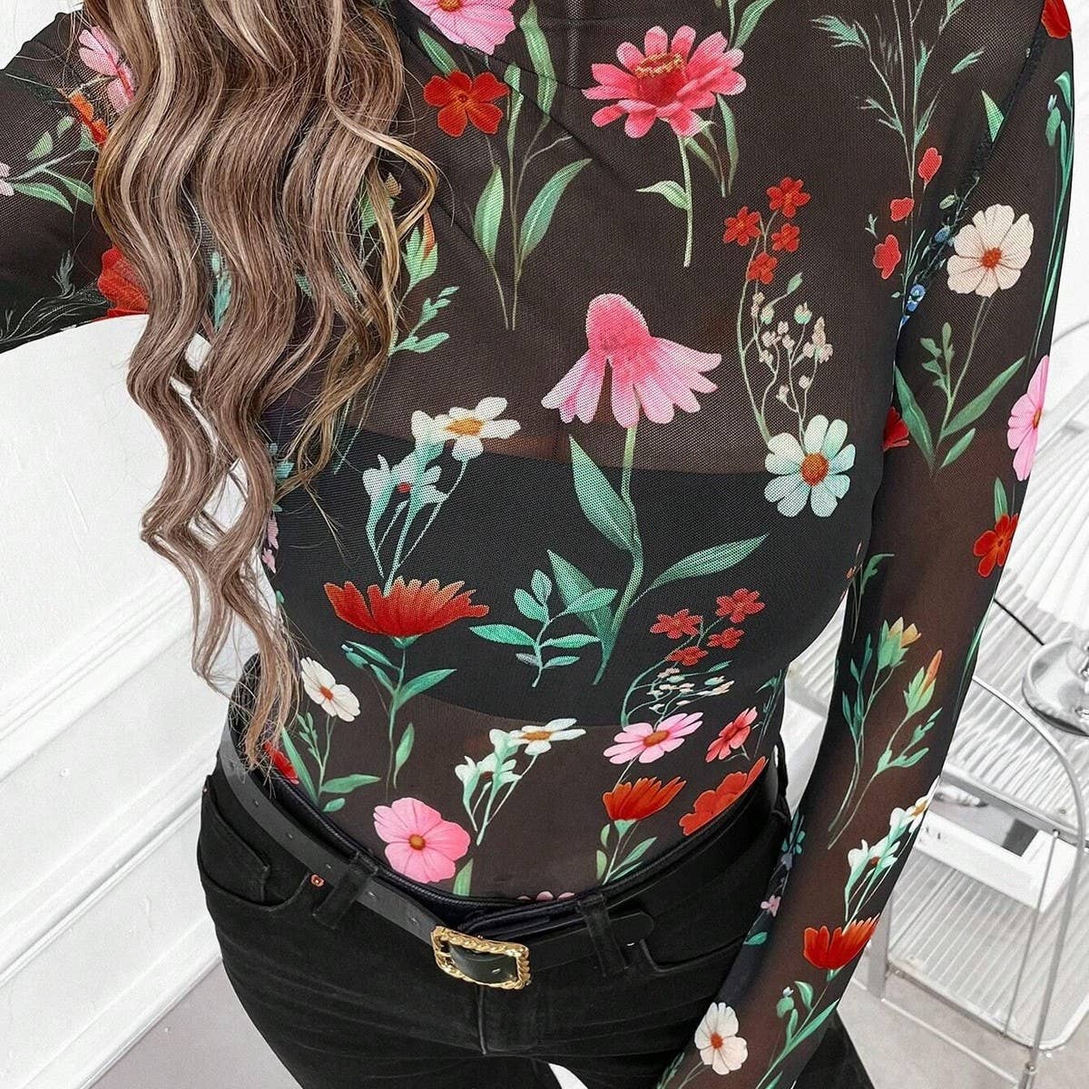 SEXY LEOPARD PRINT MESH FITTED T SHIRT_CWTBLL3423