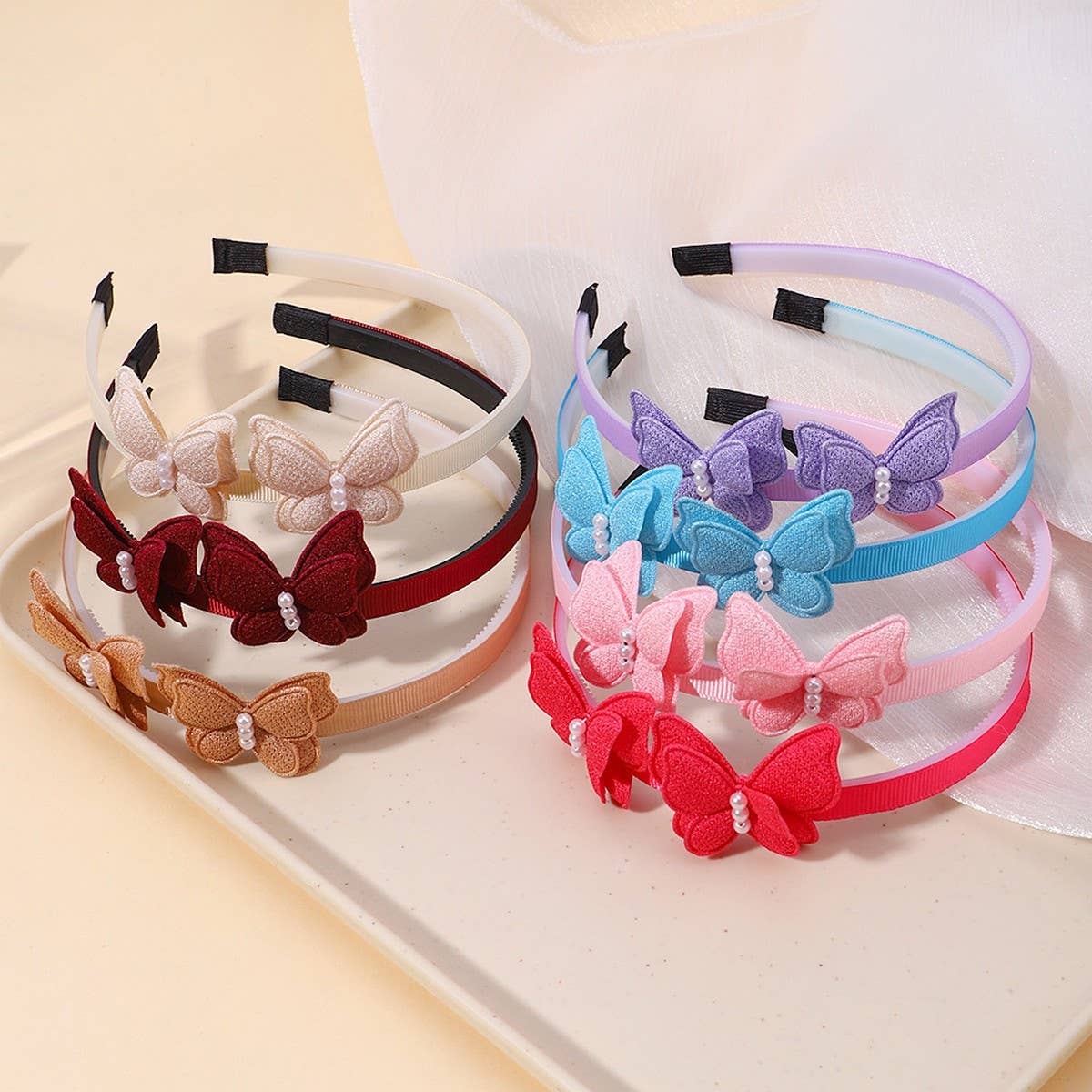 DOUBLE LAYER BUTTERFLY HEADBAND CANDY COLORS_CWAHA6723