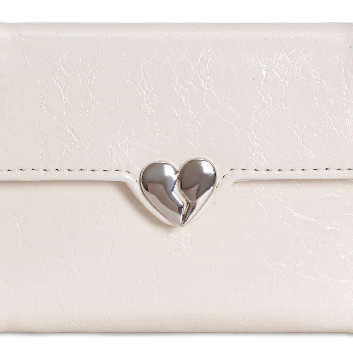 Solid Color Heart Trifold Slim Short Wallet_Cwab06199