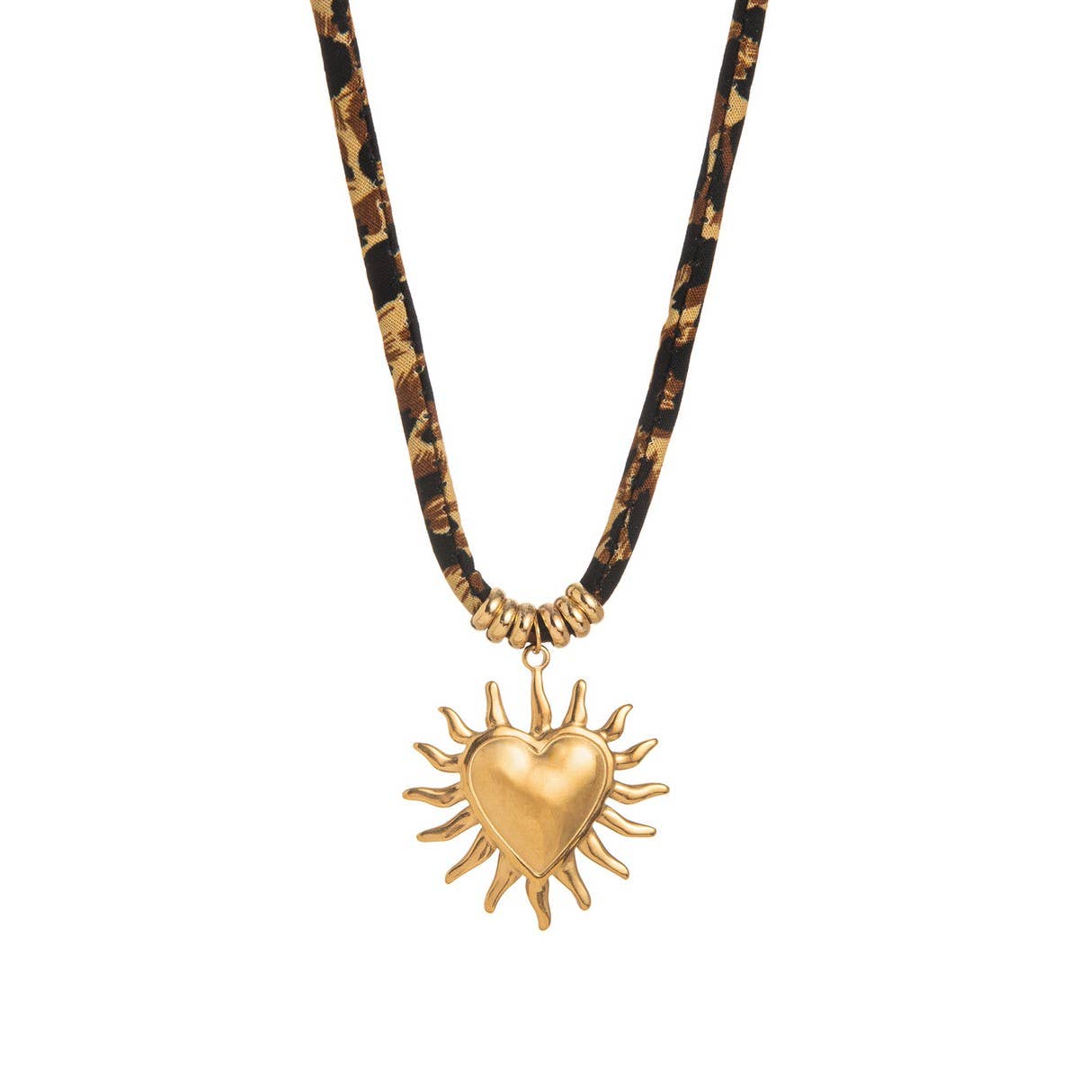 LEOPARD VELVET CORD NECKLACE BOLD FALL STATEMENT_CWMM6954
