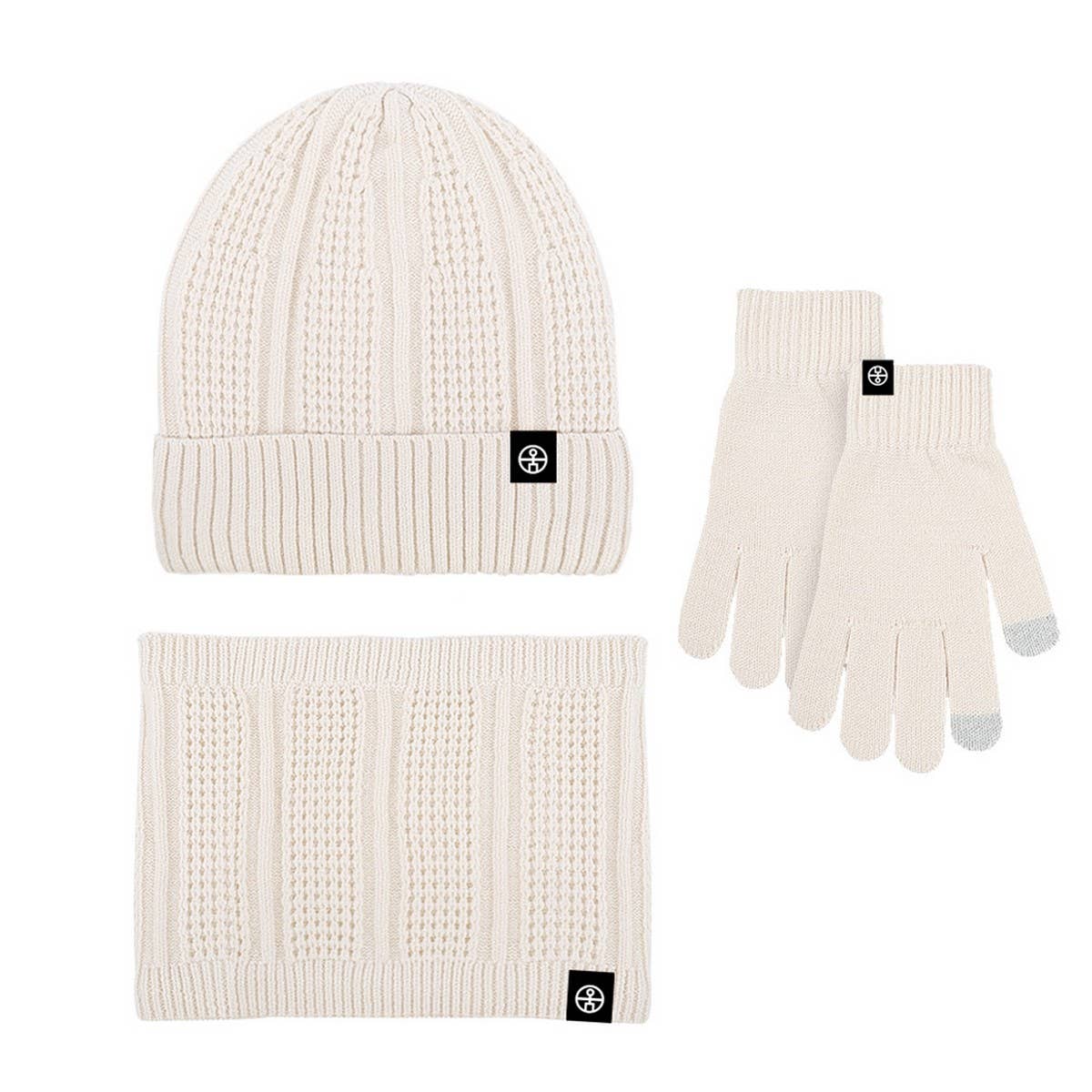 Winter Wool Warm Plus Fleece Scarf Three Piece Set_Cwmm2811