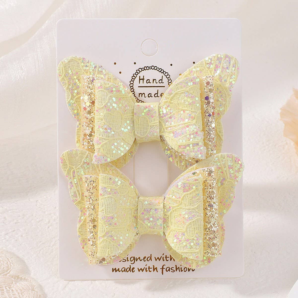 CUTE CARTOON GLITTER BOW HAIR CLIP SET_CWAHA6730