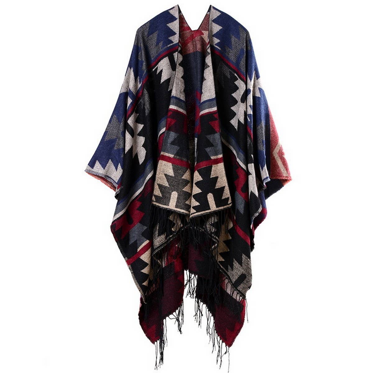 FAUX CASHMERE SLIT SHAWL SCARF CAPE COAT CLOAK_CWASC2252