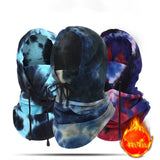 Warm Tie-Dye Hooded Cycling Ski Hat Neck Gaiter_Cwmm1709