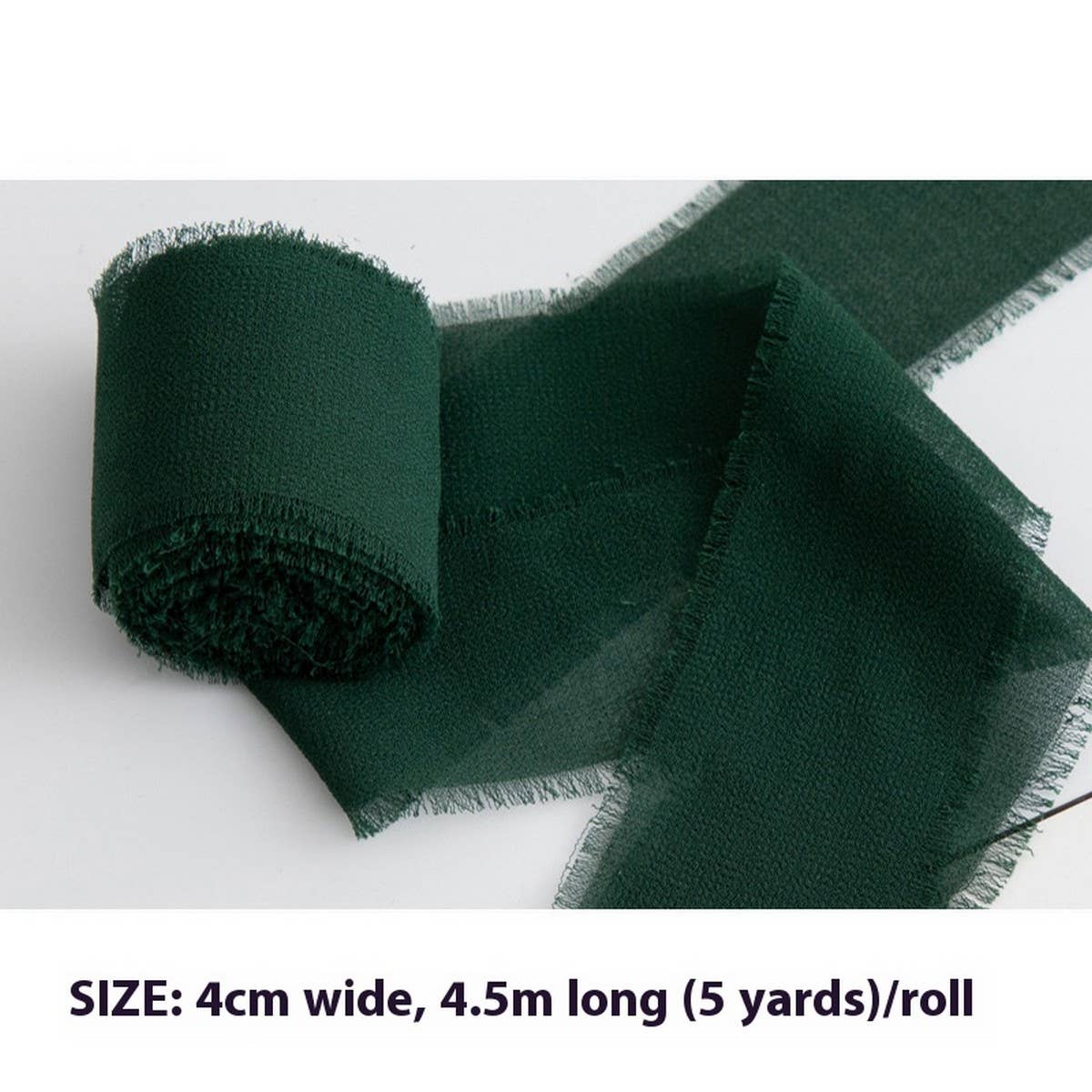 HAND TORN RAW EDGE CHIFFON RIBBON SNOW YARN_CWMM5787