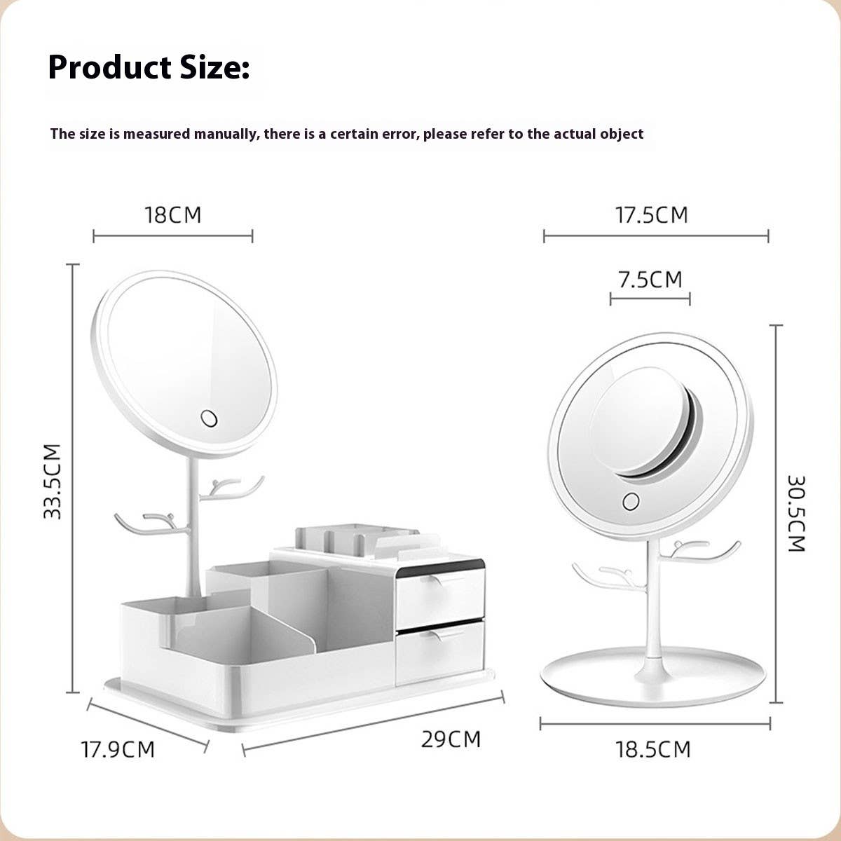 DESKTOP STORAGE BOX LED MAKEUP MIRROR_CWMM5641