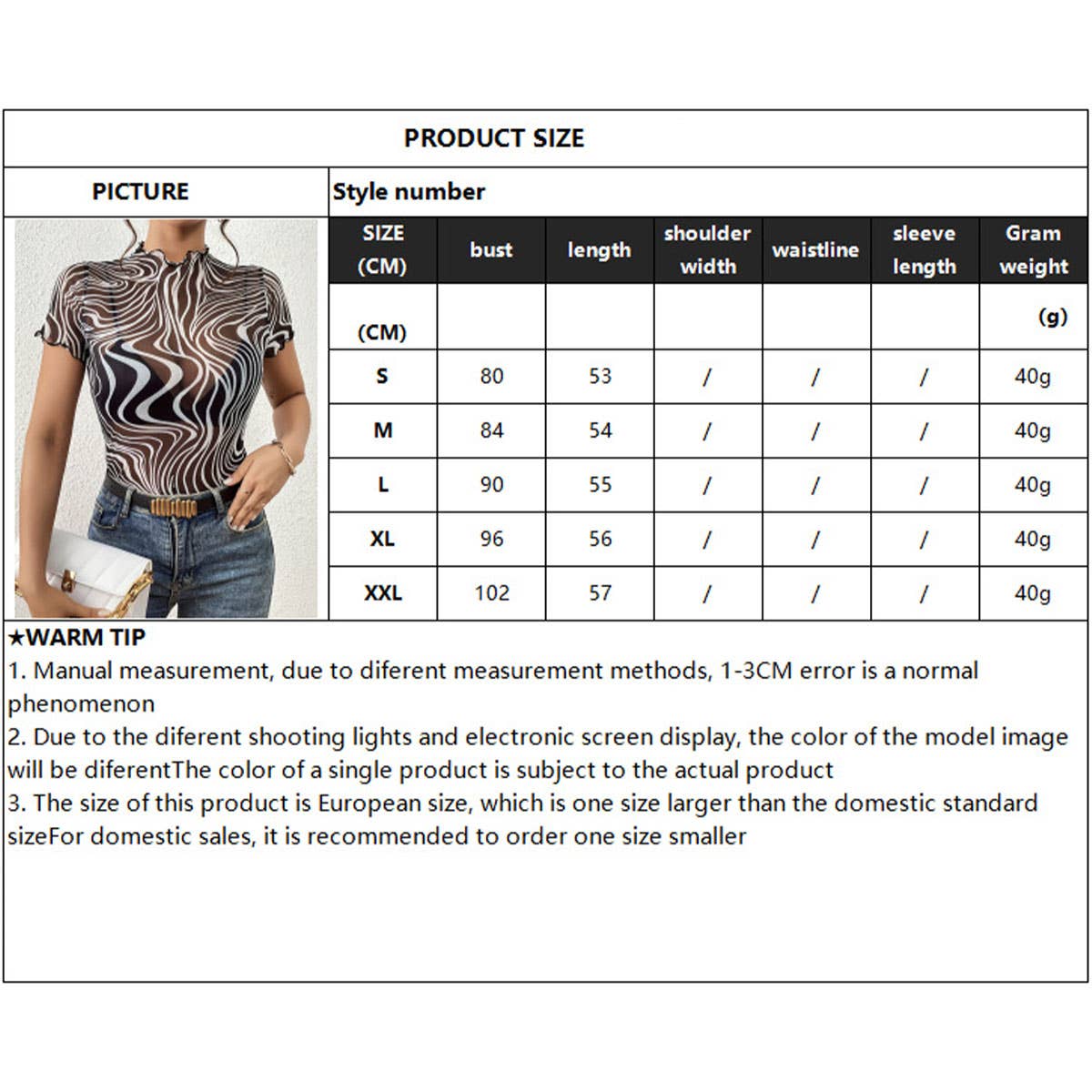 BLACK WHITE STRIPED SEMI SHEER MESH SHORT TOP_CWTBLS1511