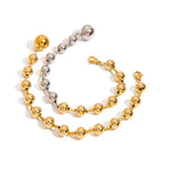 MINIMALIST 18K GOLD SILVER STEEL BEAD BRACELET_CWAJE4902