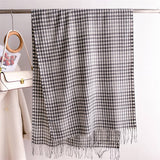 Ven Plaid Fringe Shawl Wrap For Fall Winter_Cwasc2752