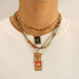 Vintage Style Steel Necklace With Heart Pendant_Cwmm8857