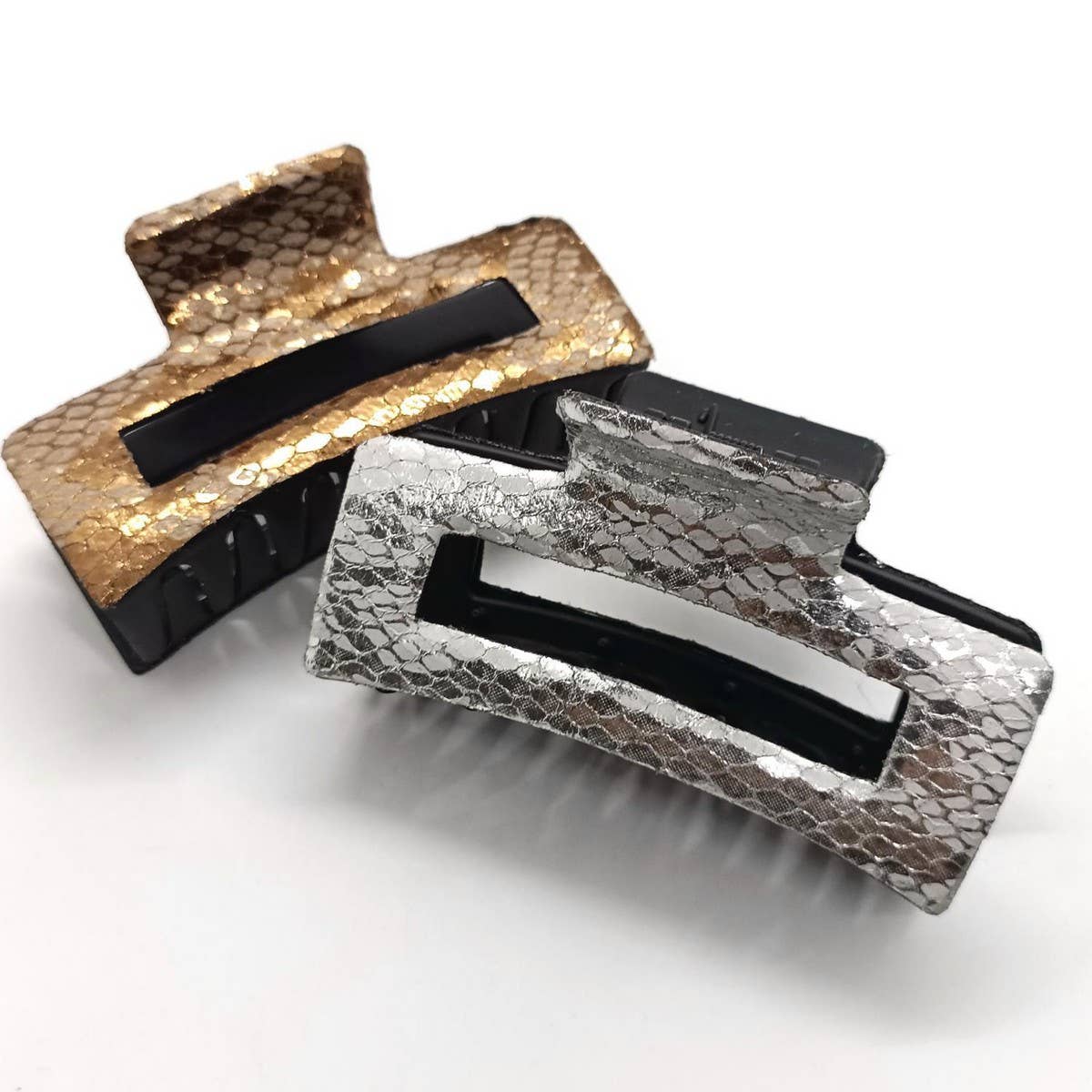 Vintage Gold Metallic Snake Skin Hair Claw