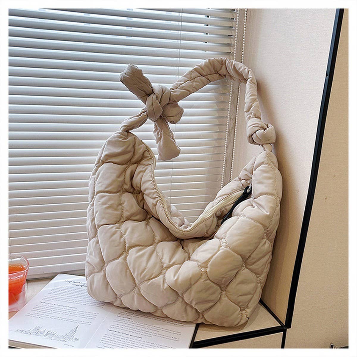 Trendy Oversized Tote Bag Bow Hobo Purse_Cuab00512