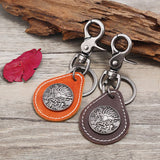 CREATIVE MENS ALLOY COWHIDE KEYCHAIN_CWMM5037