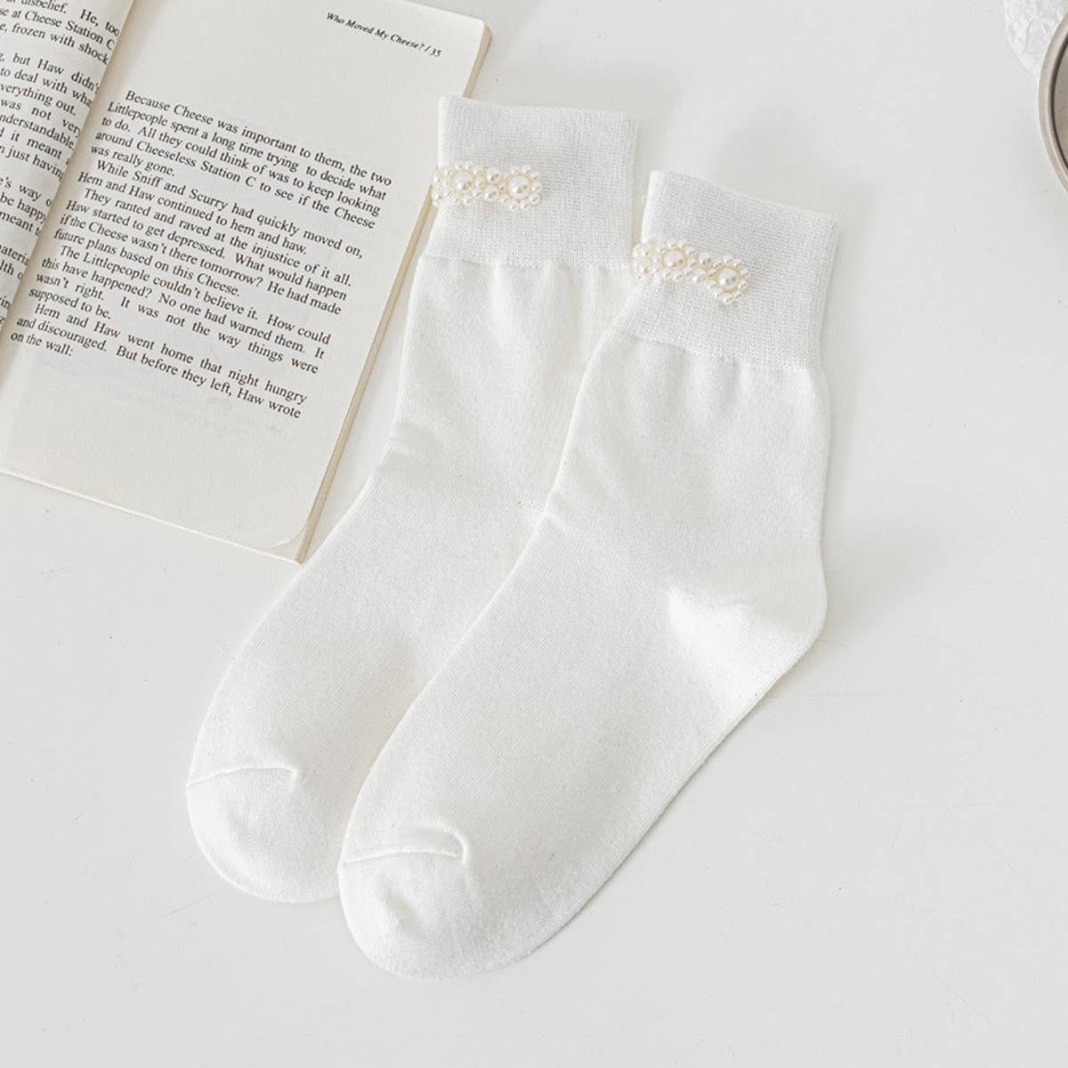 Women New Pearl Solid Color Socks_Cwms0468