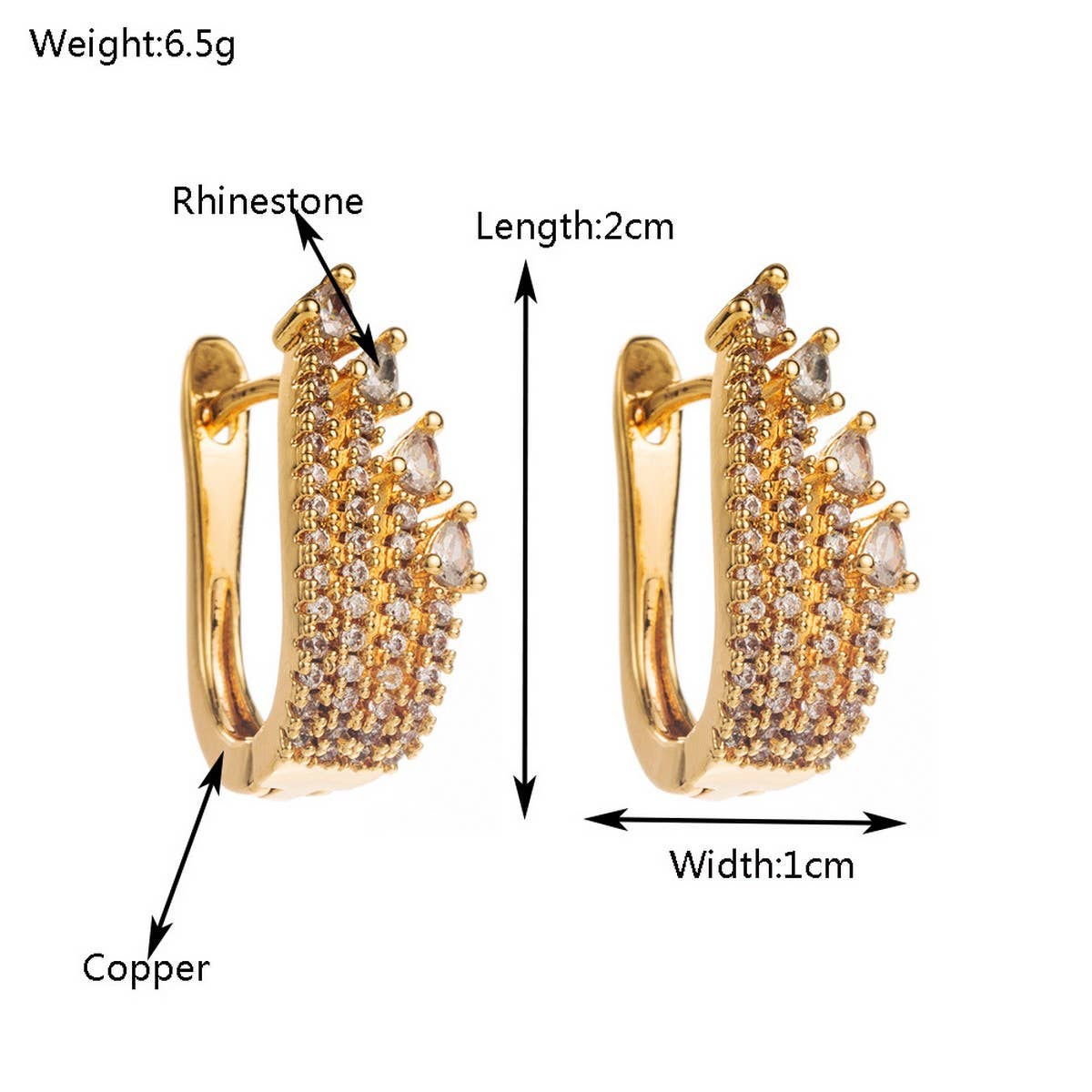 BUTTERFLY FLOWER CZ HOOP EARRINGS GOLD PLATED CHIC_CWMM8520